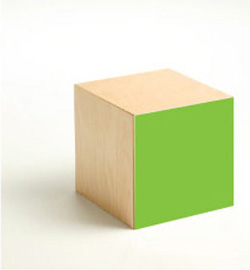 a wooden block with three surfaces visible