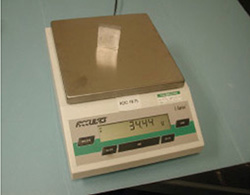 scale showing weight of an object